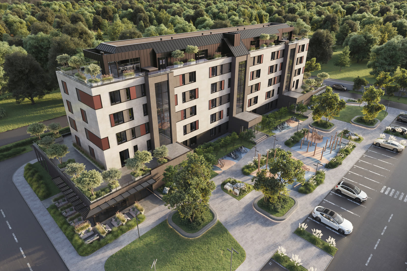 The Swiss Luxury complex and eco-park seen from the air