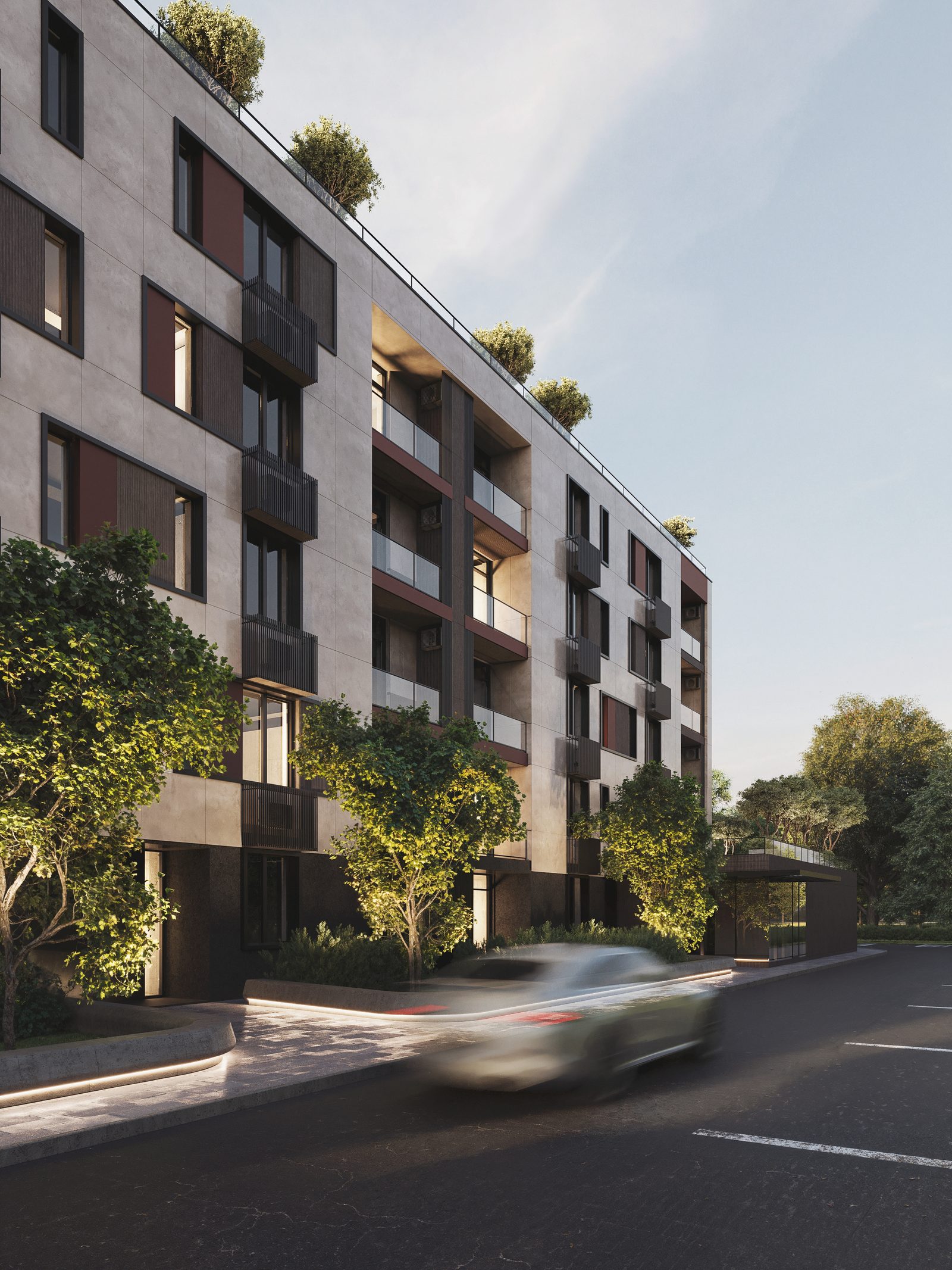 Facade of the Swiss Luxury residential block under construction