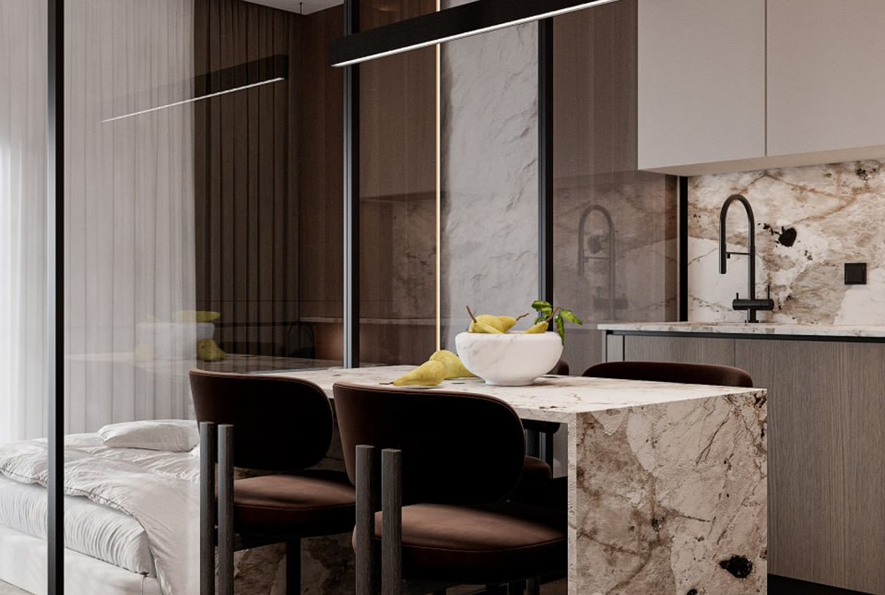 Dining area at the kitchen island